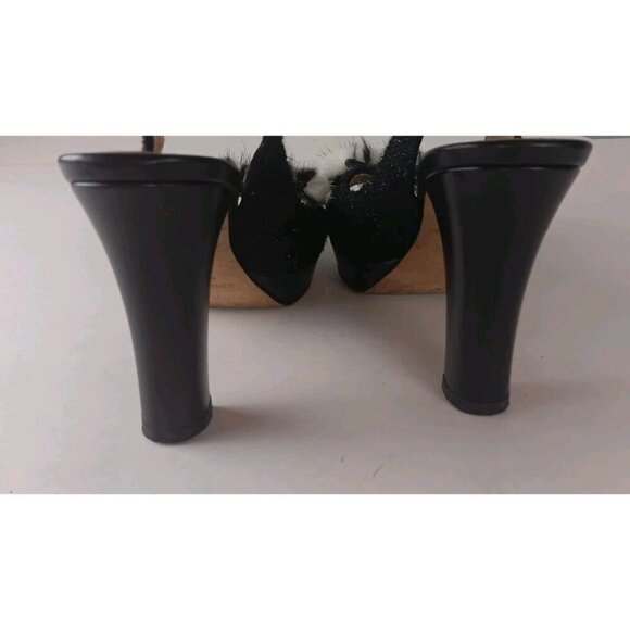 Kate Spade Womens Slingback Open Toe High Block Heels Leather Black Size 7 B - Picture 5 of 10